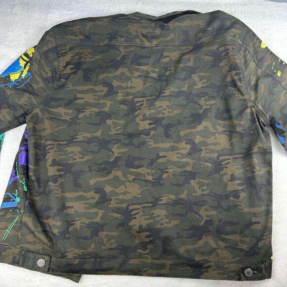 Sacred Crown Men's 4XL Painted Camo Jacket Battle - Graffiti Trucker NWT - Picture 8 of 10